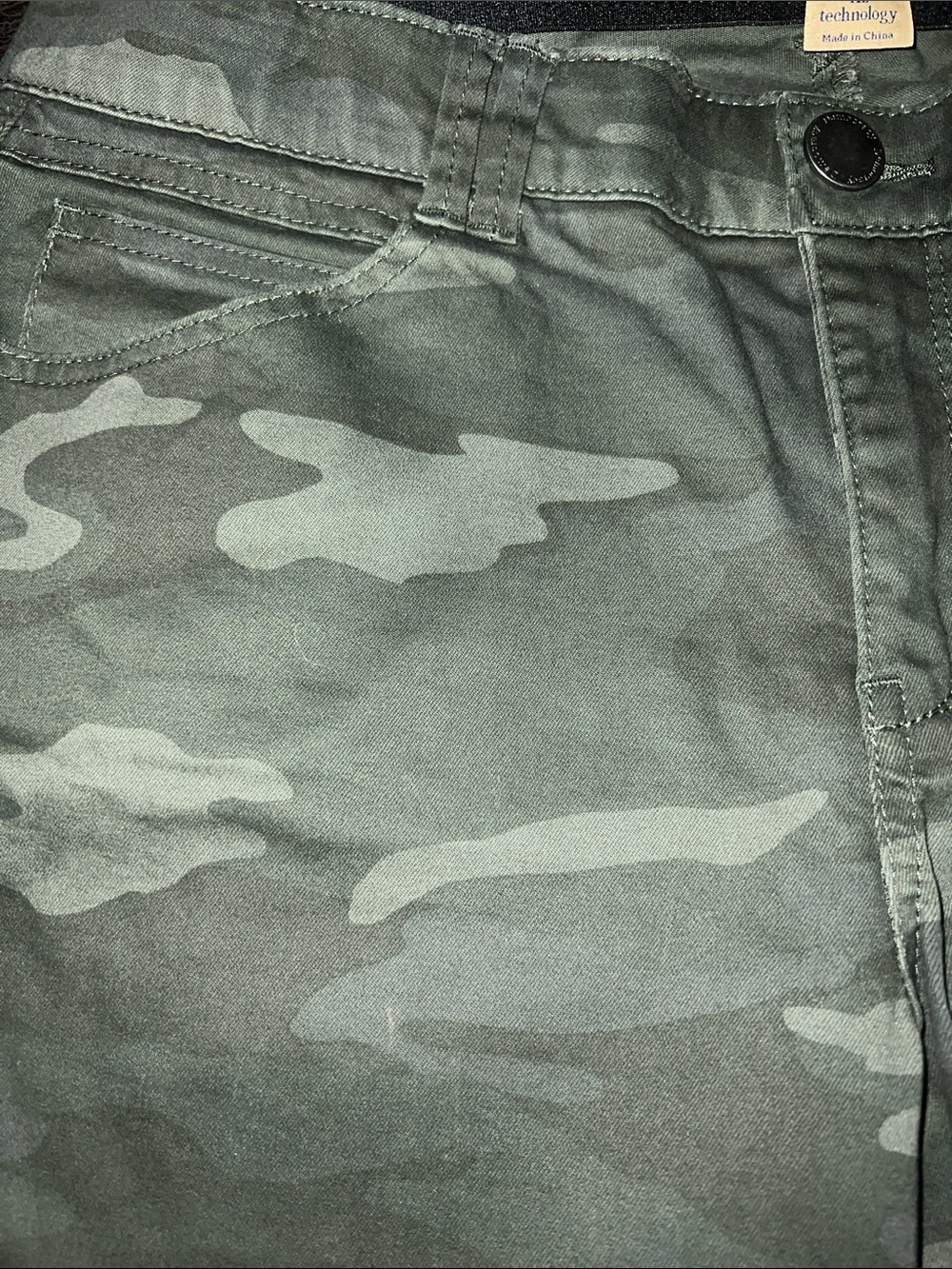 Democracy Olive Camo Straight-Leg Pants - Picture 3 of 5